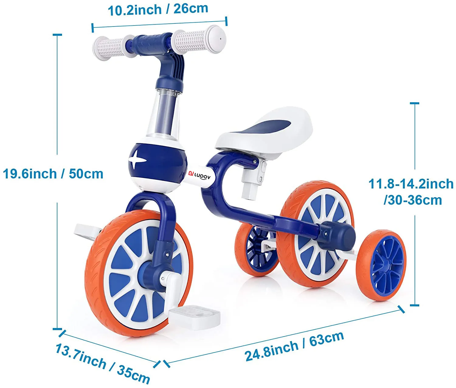 3 in 1 Baby Balance Bike for 18 Months to 8 Years Old