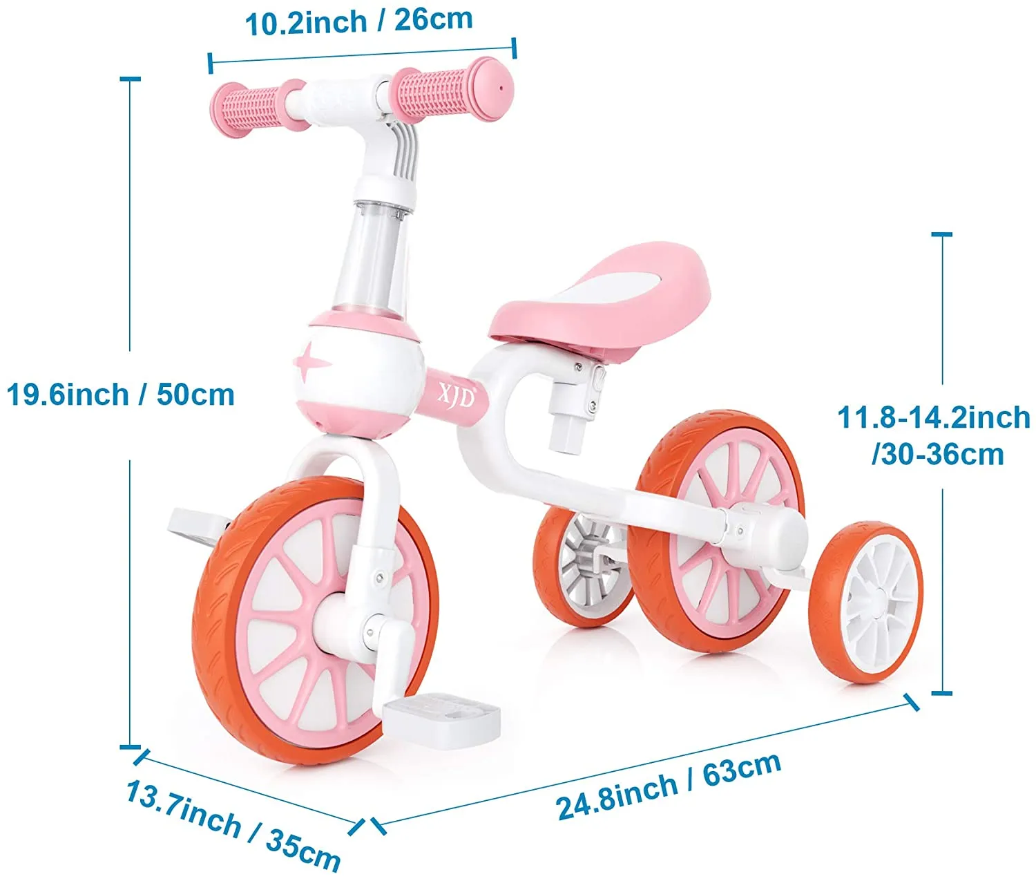 3 in 1 Baby Balance Bike for 18 Months to 8 Years Old