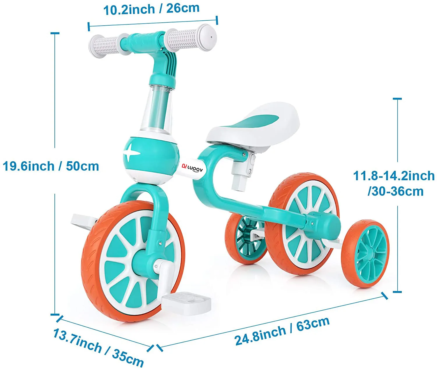 3 in 1 Baby Balance Bike for 18 Months to 8 Years Old