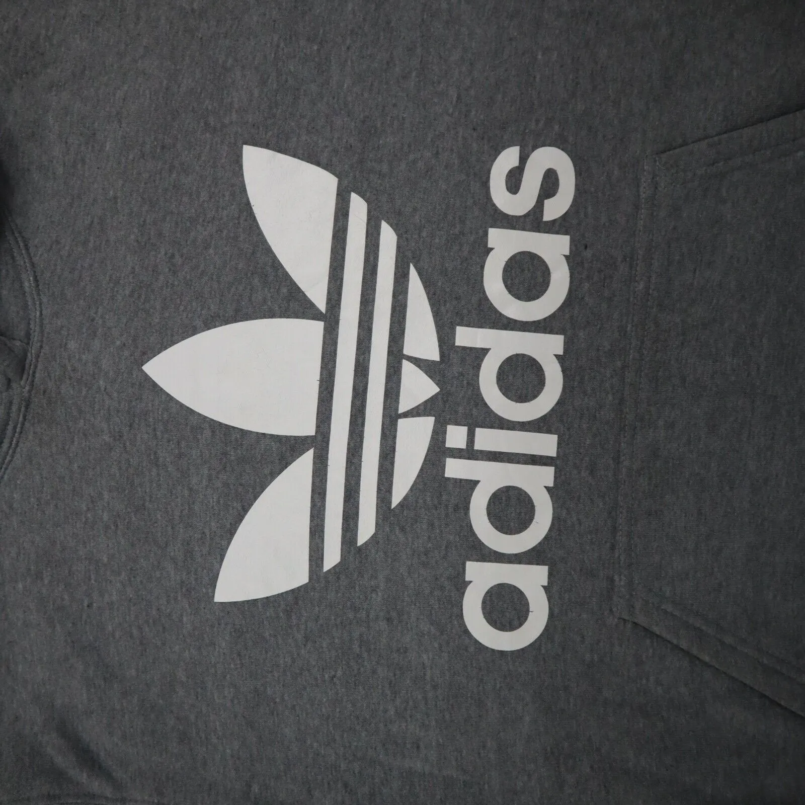 Adidas Hoodie Boy Size Small Heather Gray Pullover Sweatshirt Long Sleeve Logo