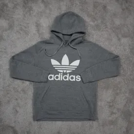 Adidas Hoodie Boy Size Small Heather Gray Pullover Sweatshirt Long Sleeve Logo