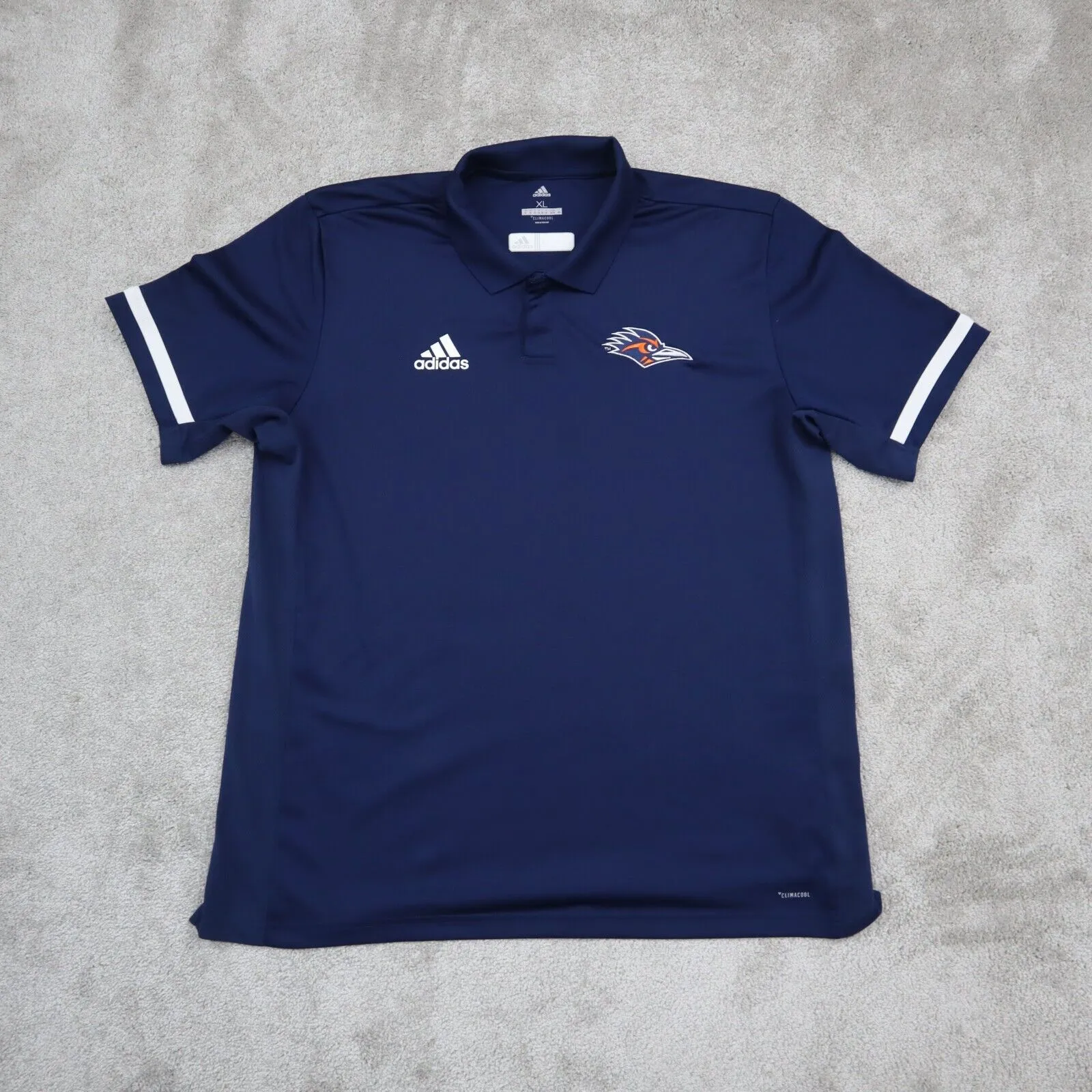 Adidas Mans Polo Shirt Short Sleeve Collared Neck Logo CLIMACOOL Navy Blue XL