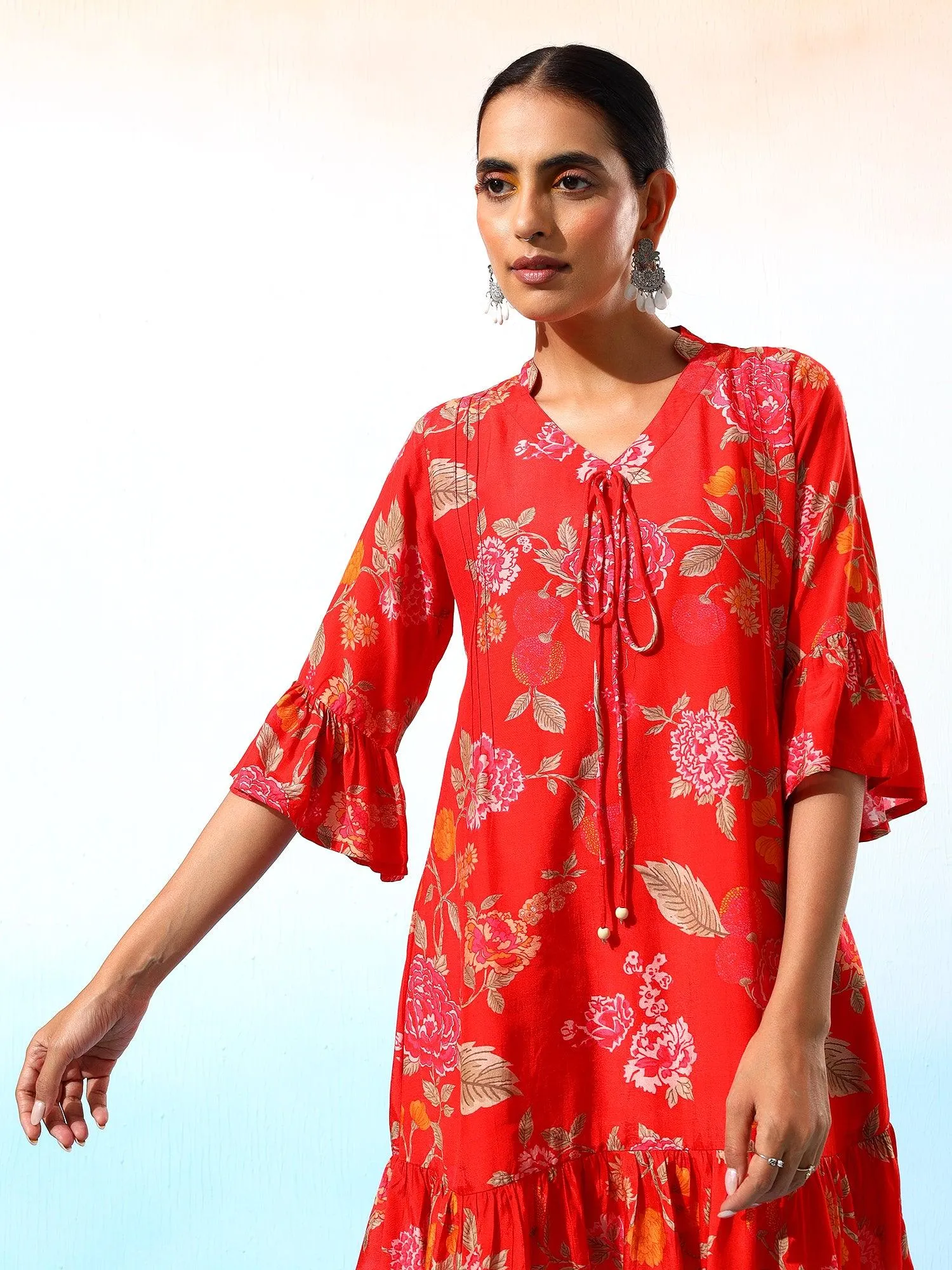 Anika Muslin Floral Printed Dress