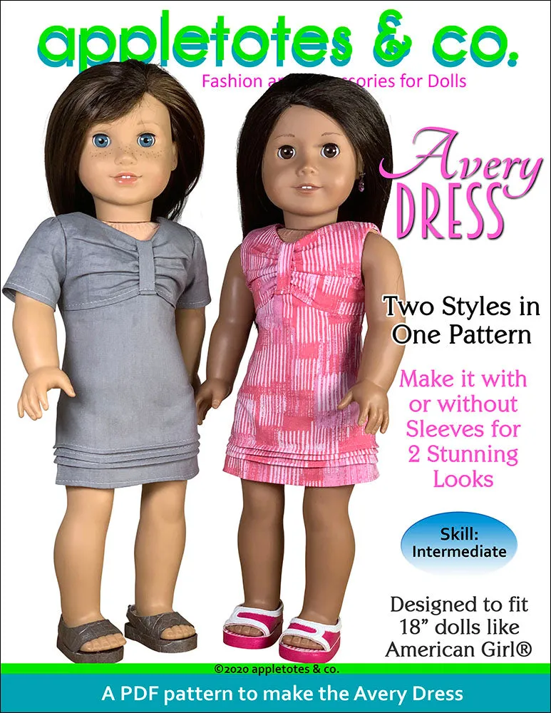 Avery Dress Sewing Pattern for 18 Inch Dolls