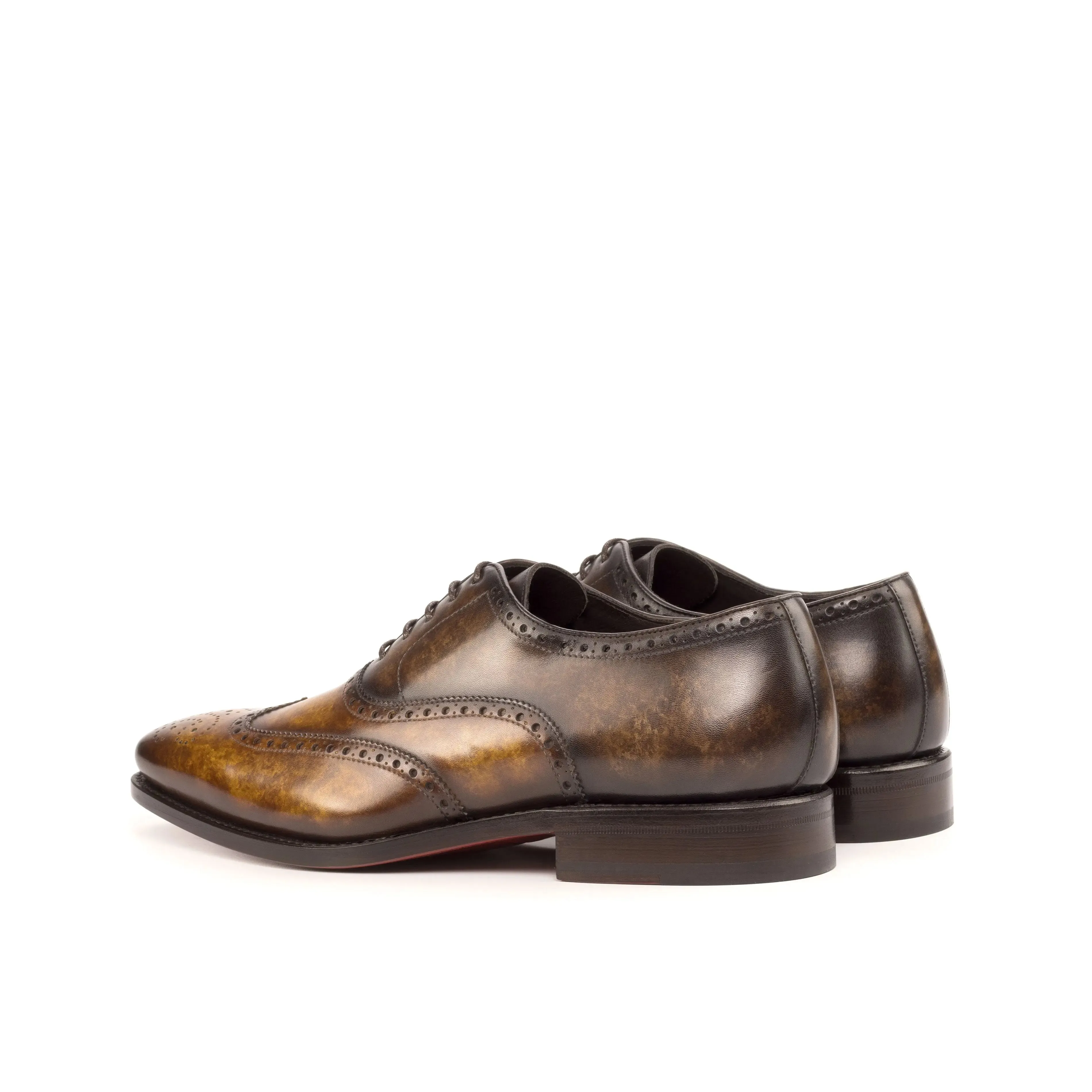 DapperFam Aeron in Cognac / Brown Men's Hand-Painted Patina Full Brogue