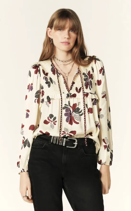 Diky Cream Floral Blouse