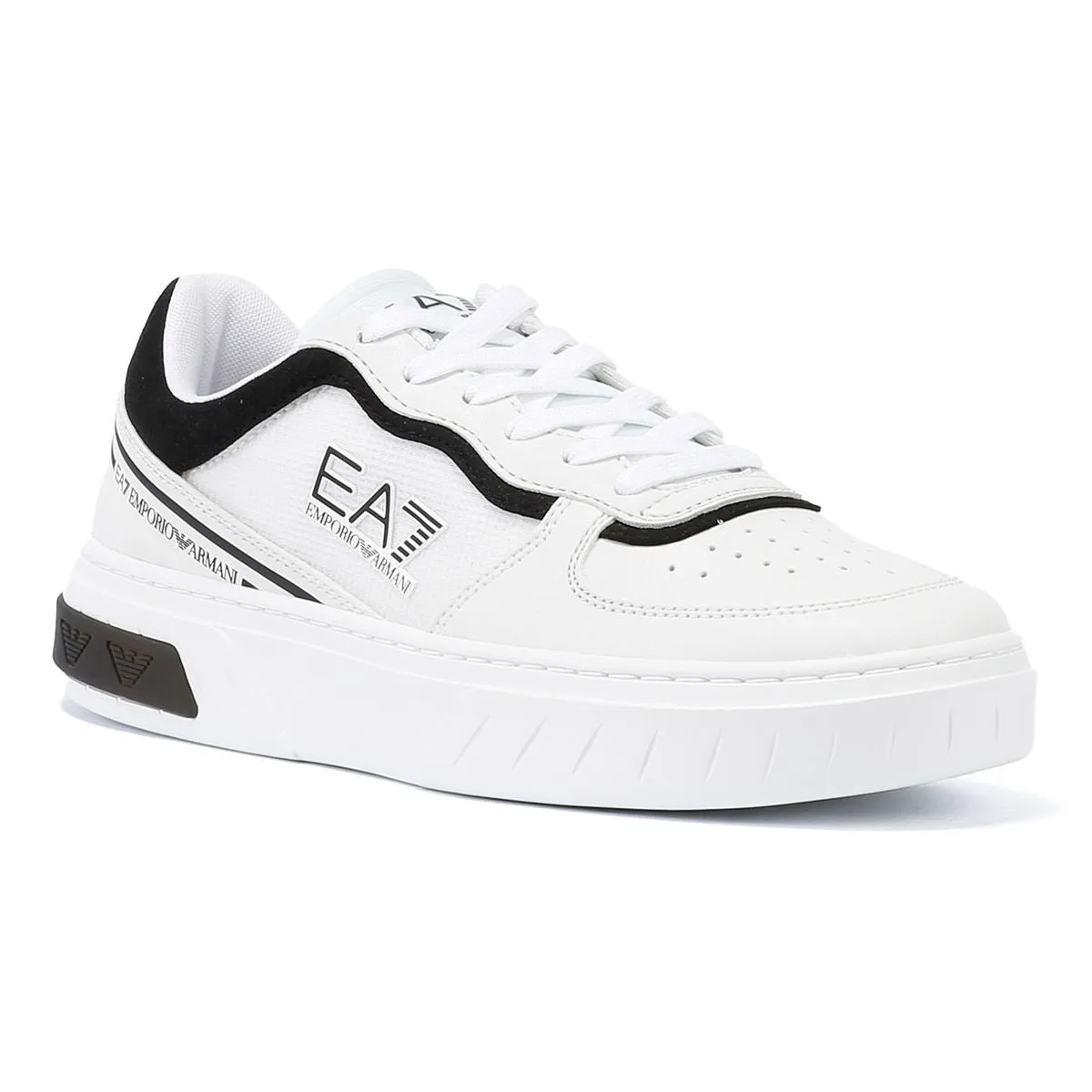 EA7 Premium Court Men's White/Black Trainers