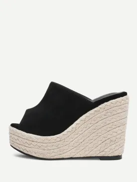 Espadrille Peep Toe Wedges