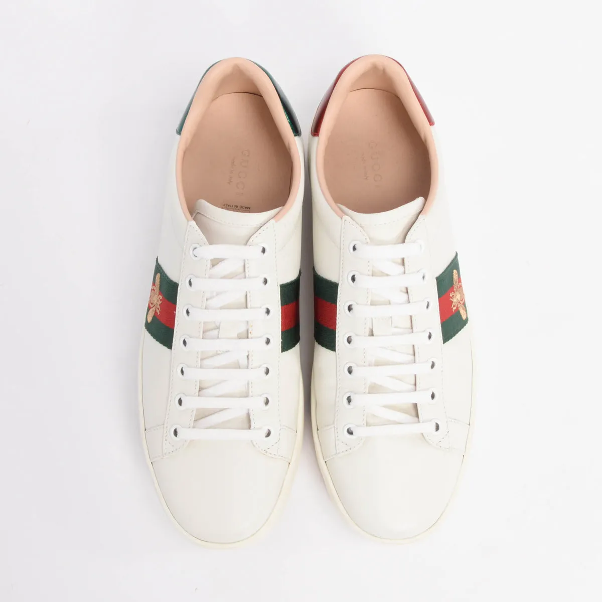 Gucci White Leather Ace Embroidered Platform Sneakers 39.5