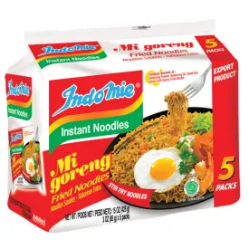 INDOMIE Mi Goreng Stir-Fried Noodles Original (5 Packs) 營多撈麵 原味幹撈麵