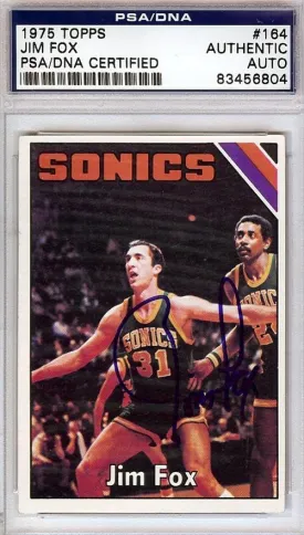 Jim Fox Autographed 1975 Topps Card #164 Seattle Sonics PSA/DNA #83456804