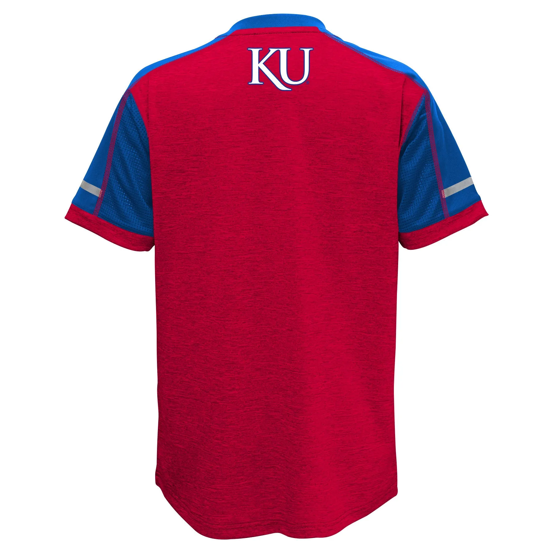 Kansas Jayhawks Adidas Youth Red/Blue Climalite Player Crew Shirt