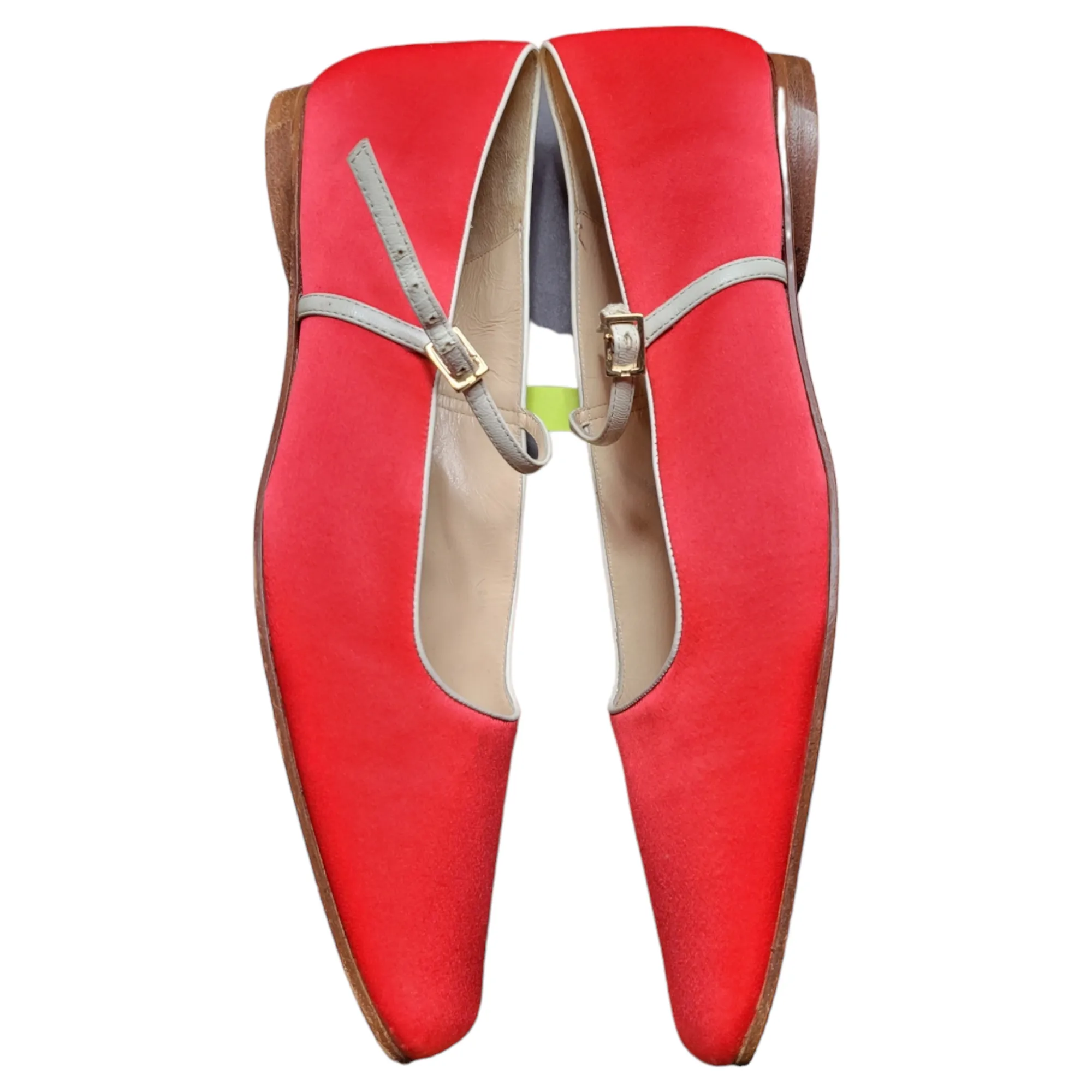 Kate Spade Red Satin Square Toe Ballet Mary Jane Flats Size 9