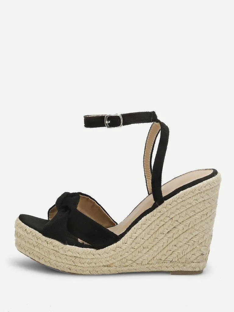 Knot Detail Espadrille Wedges