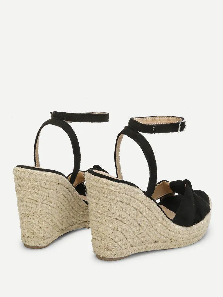 Knot Detail Espadrille Wedges