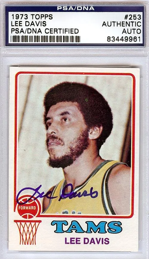 Lee Davis Autographed 1973 Topps Card #253 Memphis Tams PSA/DNA #83449961