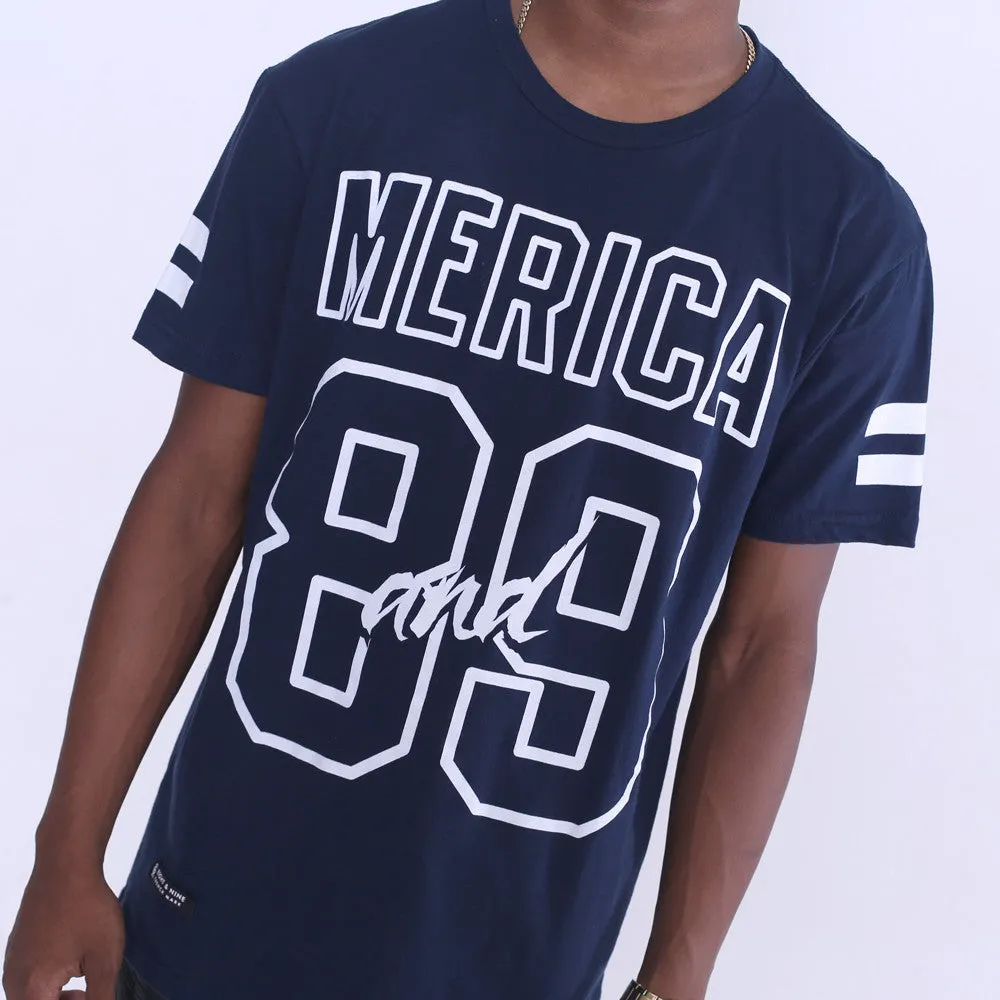 Merica Olympic Jersey Tee Navy