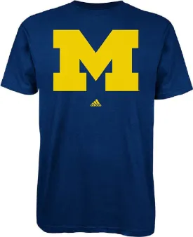 Michigan Wolverines Adult Adidas Navy Giant Logo Shirt