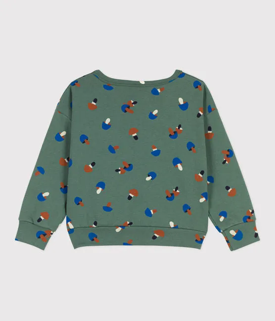 Mushroom Printed Fleece Sweatshirt