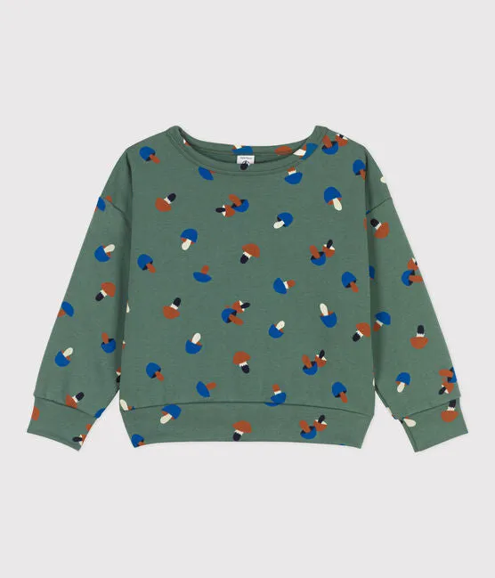 Mushroom Printed Fleece Sweatshirt