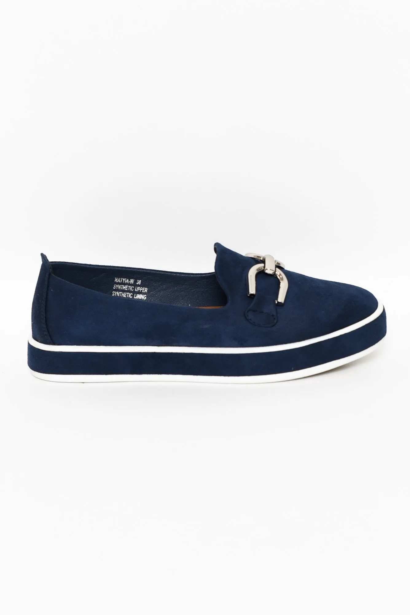 Natyia Navy Faux Suede Platform Loafer