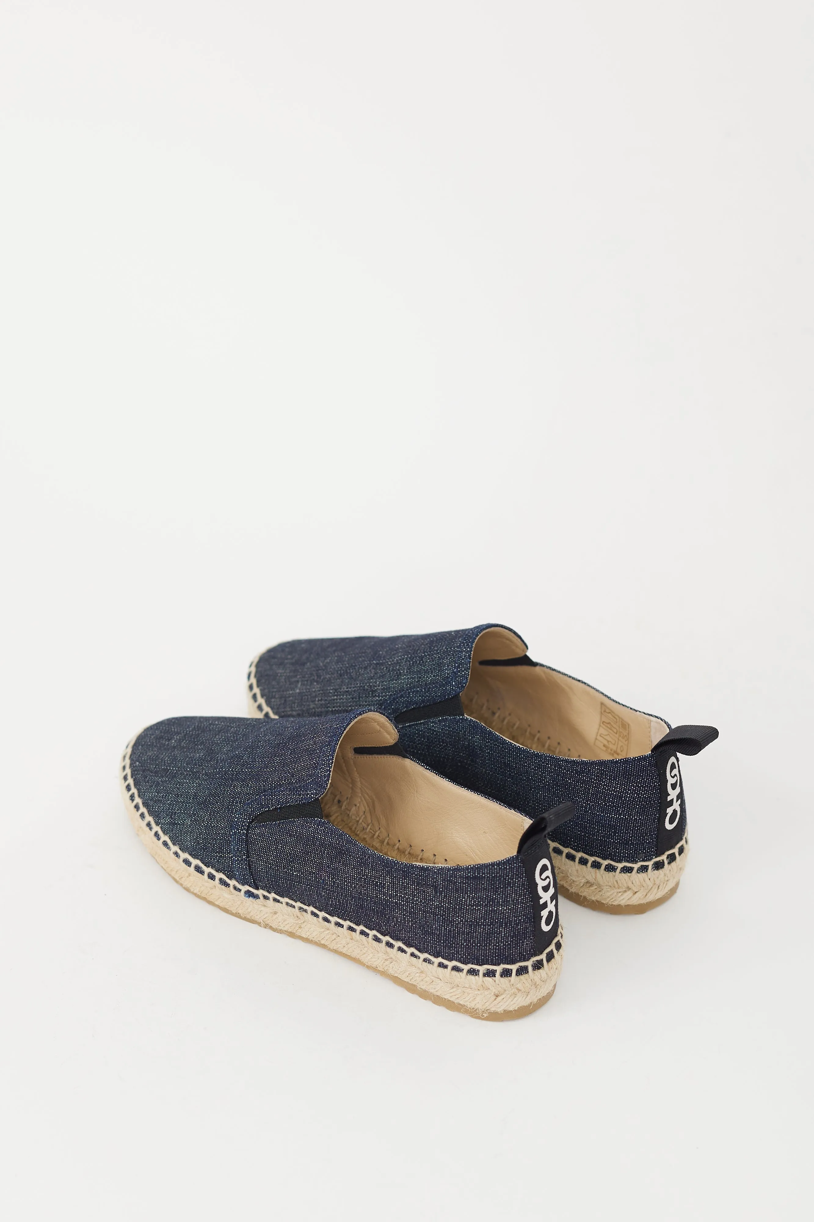 Navy Denim Lichi Espadrille Flat