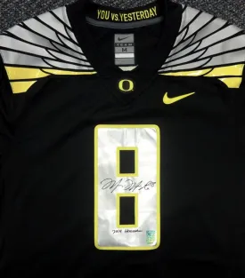 Oregon Ducks Marcus Mariota Autographed Black Nike Jersey "2014 Heisman" Size M MM Holo Stock #89863