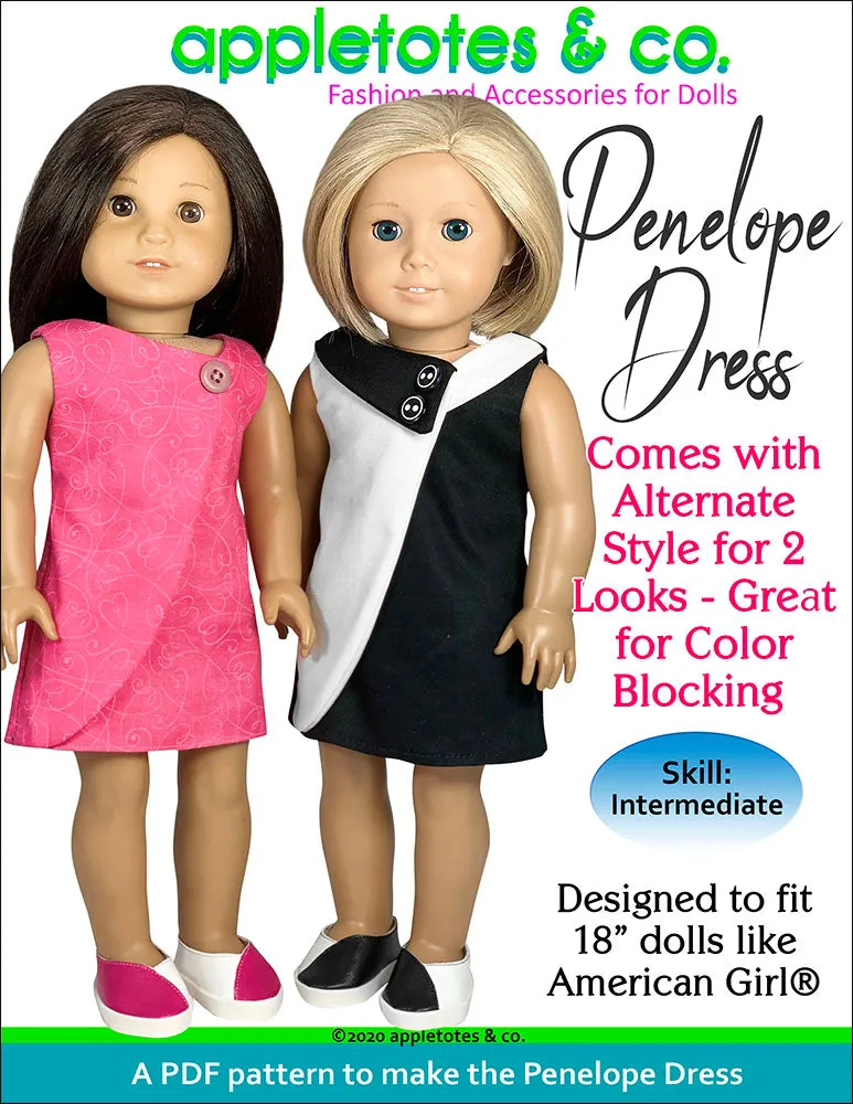 Penelope Dress Sewing Pattern for 18 Inch Dolls