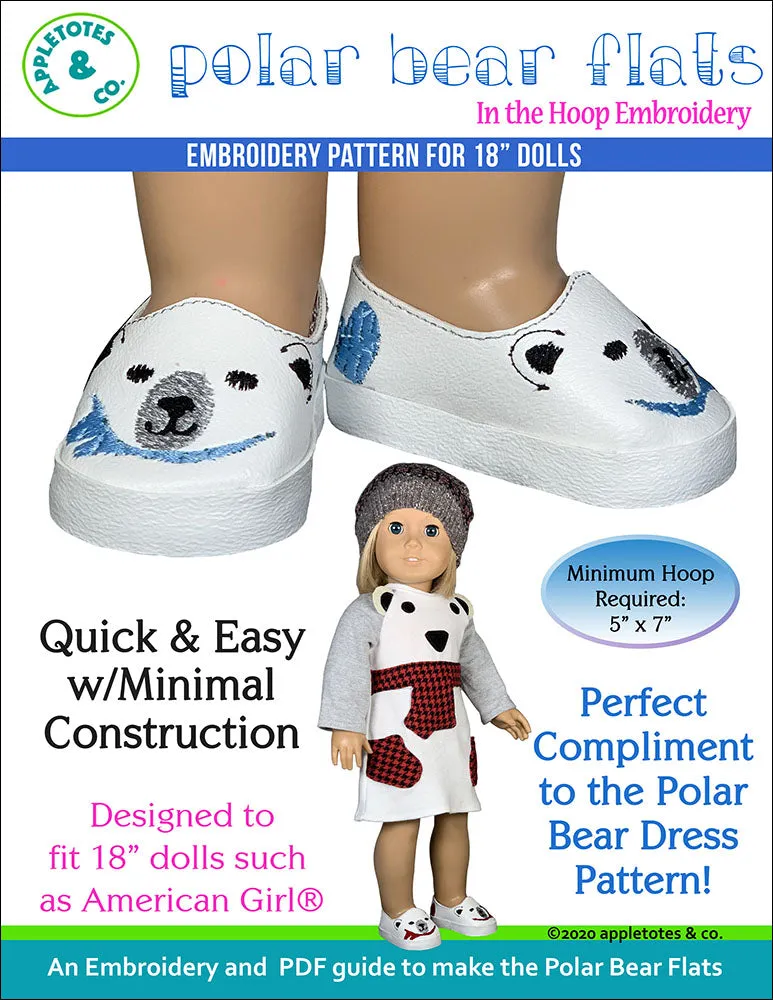 Polar Bear Flats ITH 18 Inch Doll Embroidery Pattern