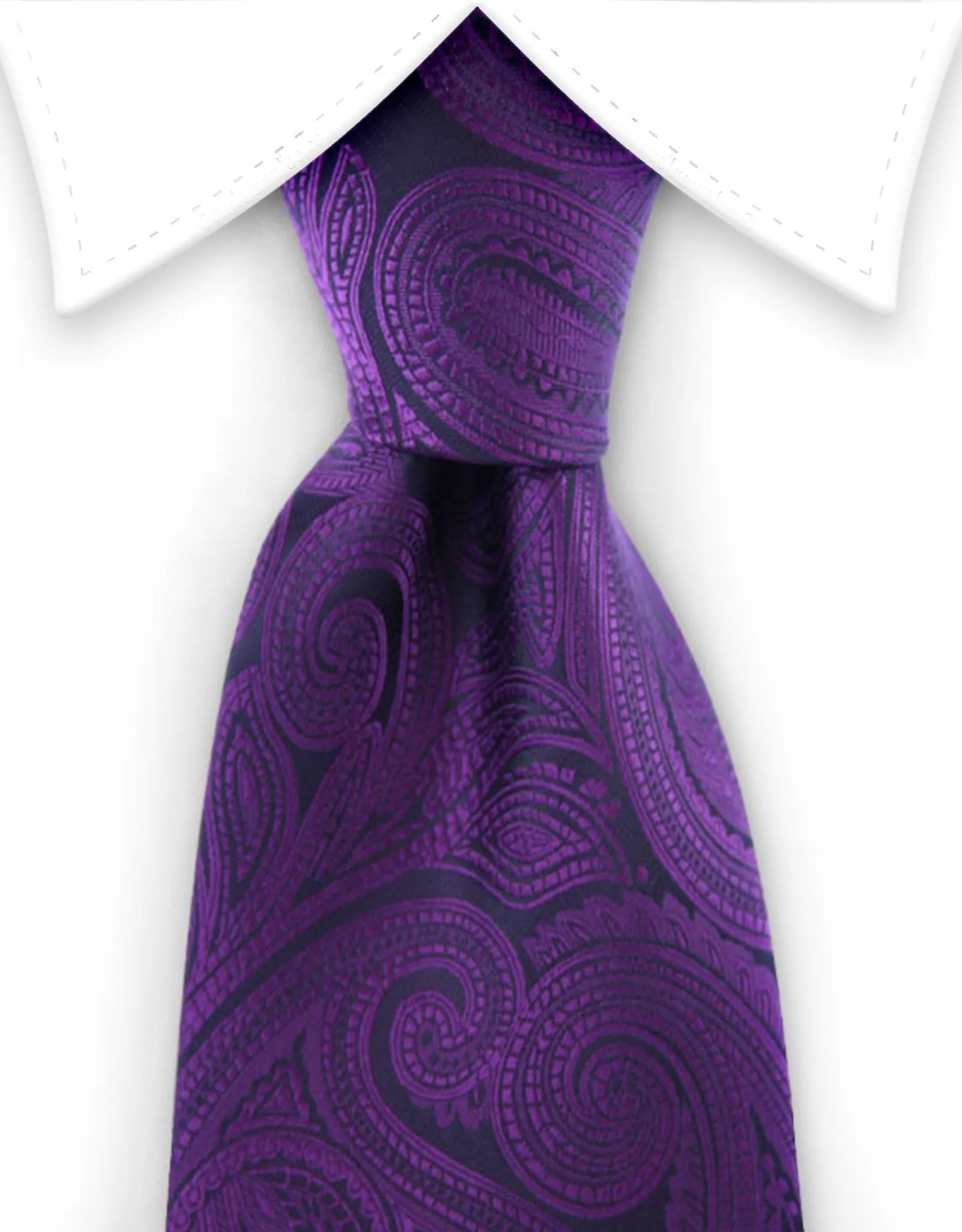 Purple Paisley Extra Long Tie - 3XL