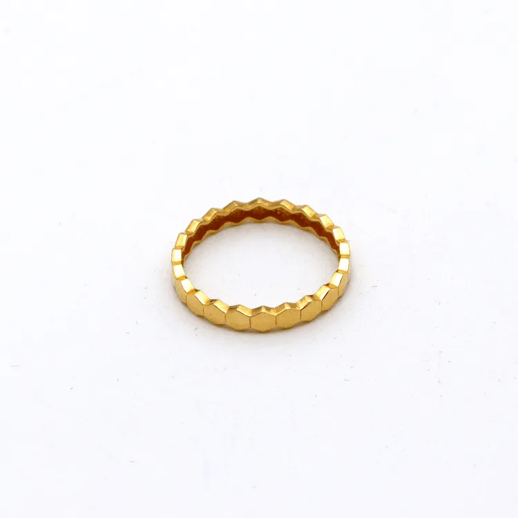 Real Gold Hexagon Ring 0400 (Size 9) R1852