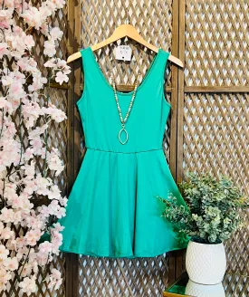 Scoop Neck Dress with Built-in Shorts