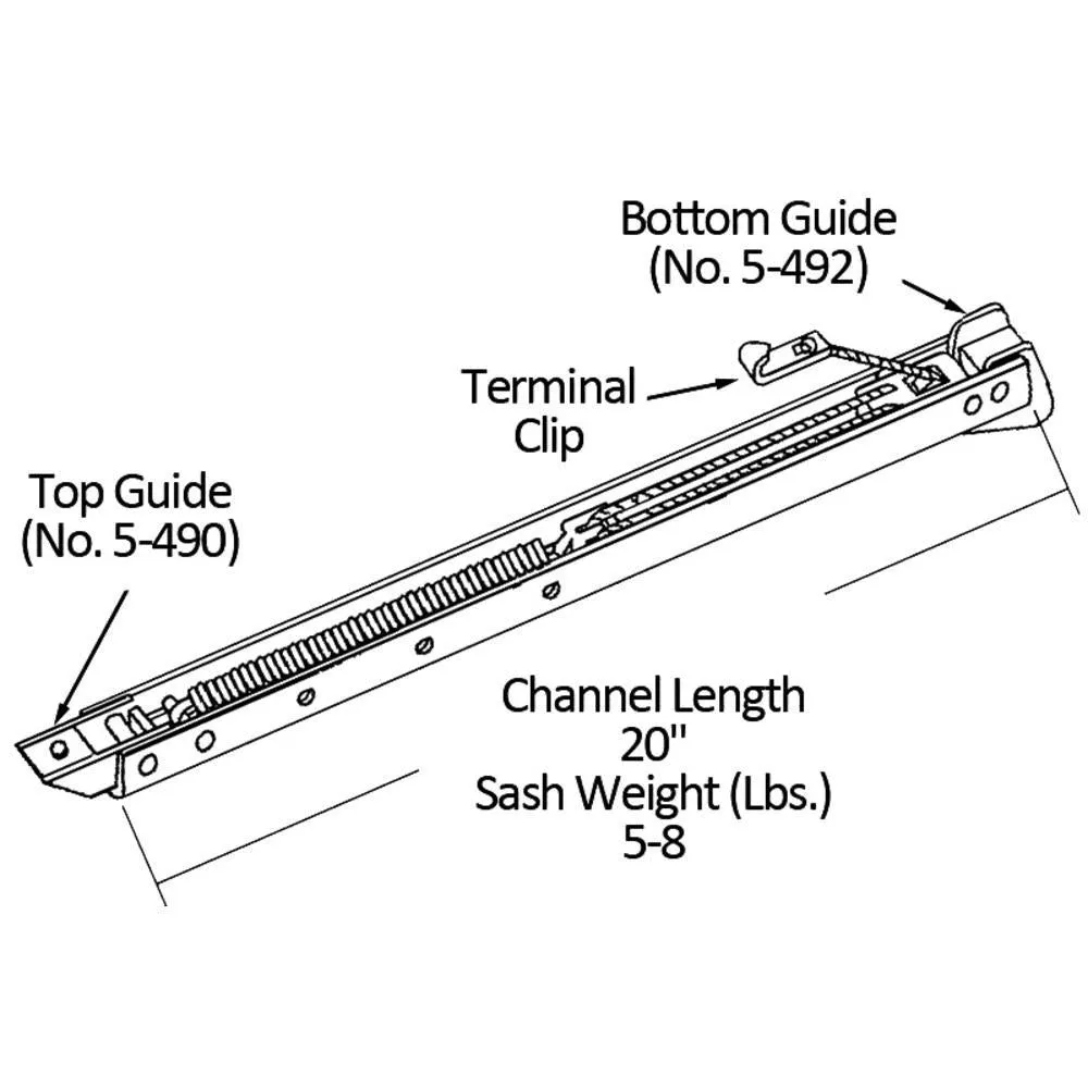 Single Hung Sliding Window 20" Sash Balance 5-8 Lbs