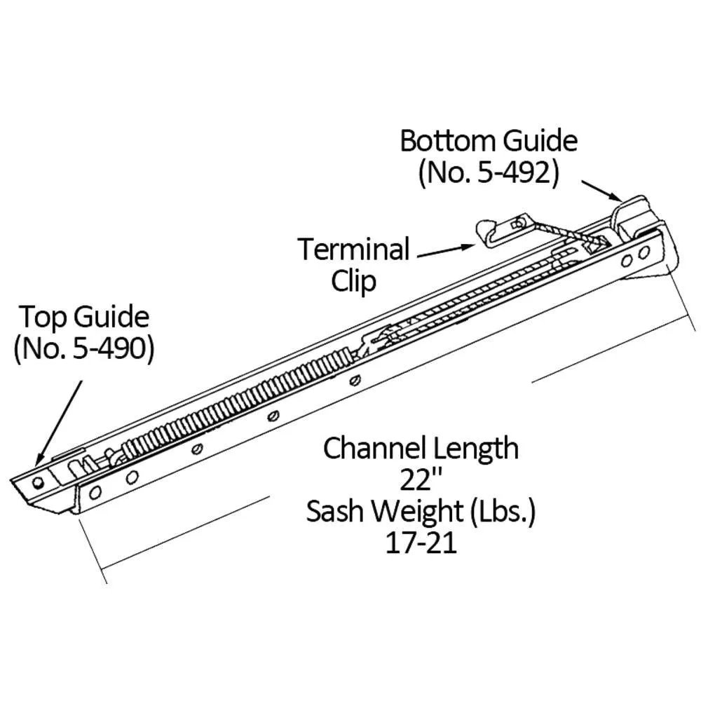 Single Hung Sliding Window 22" Sash Balance 17-21 Lbs