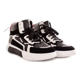 Sneakers Uomo Alta High Maori Suola In Gomma Nere