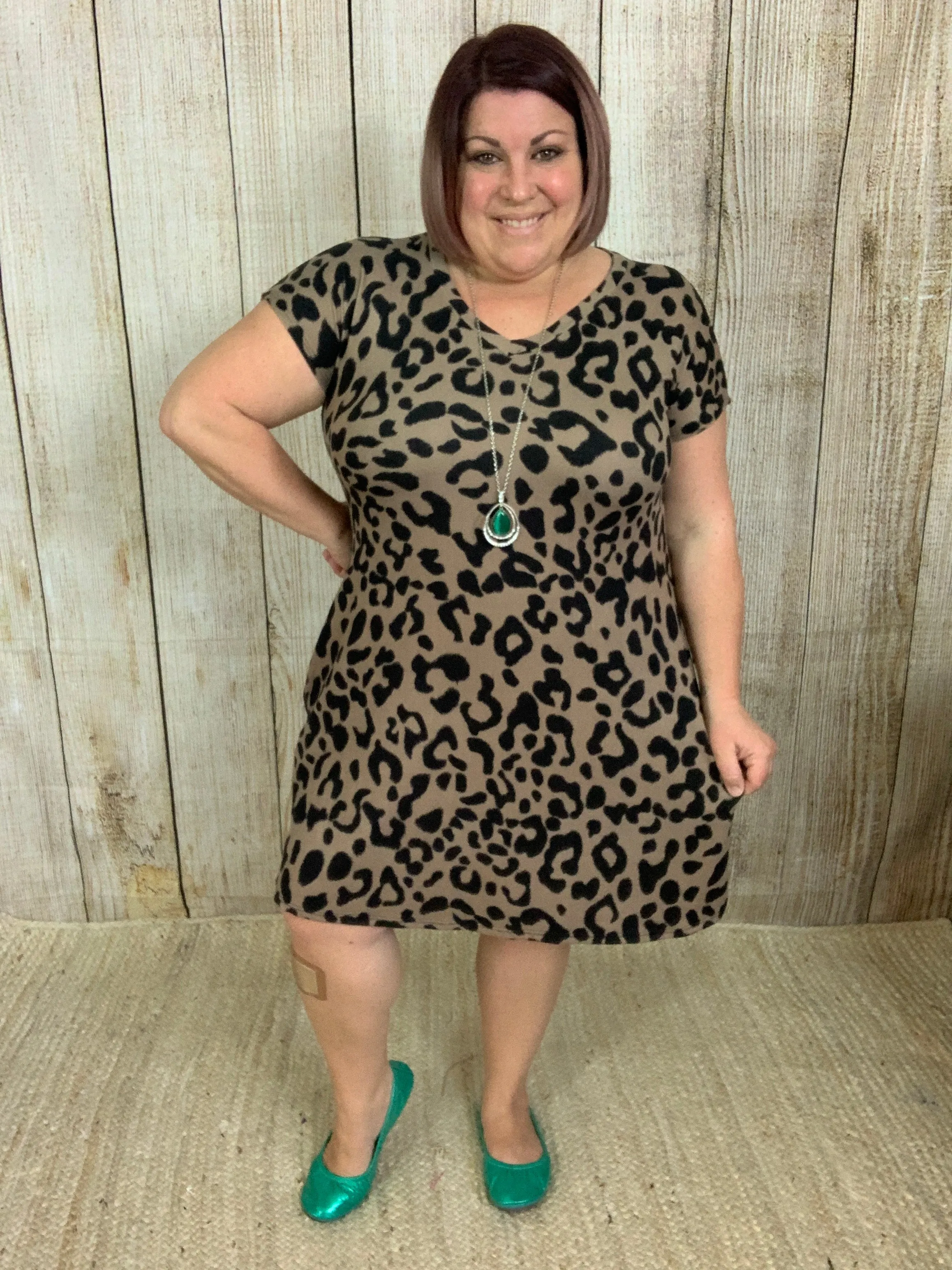 Sweetheart Animal Print Swing Dress