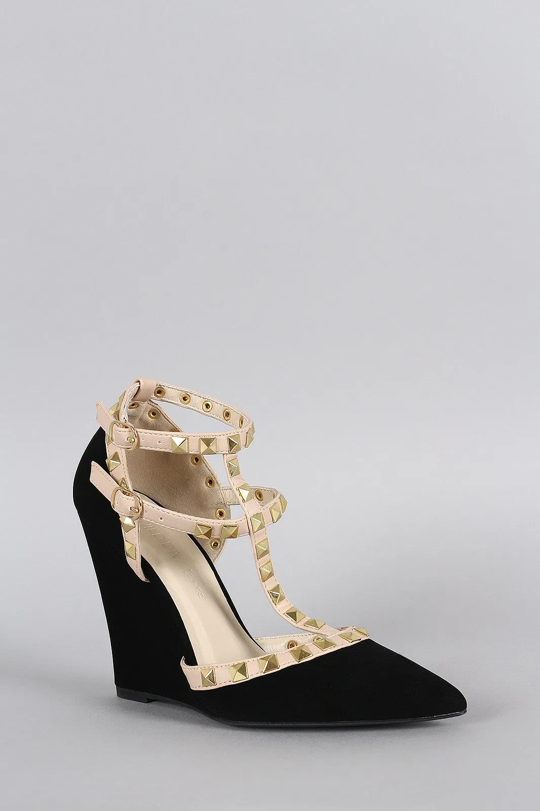 Wild Diva Lounge Studded Sleek Wedge