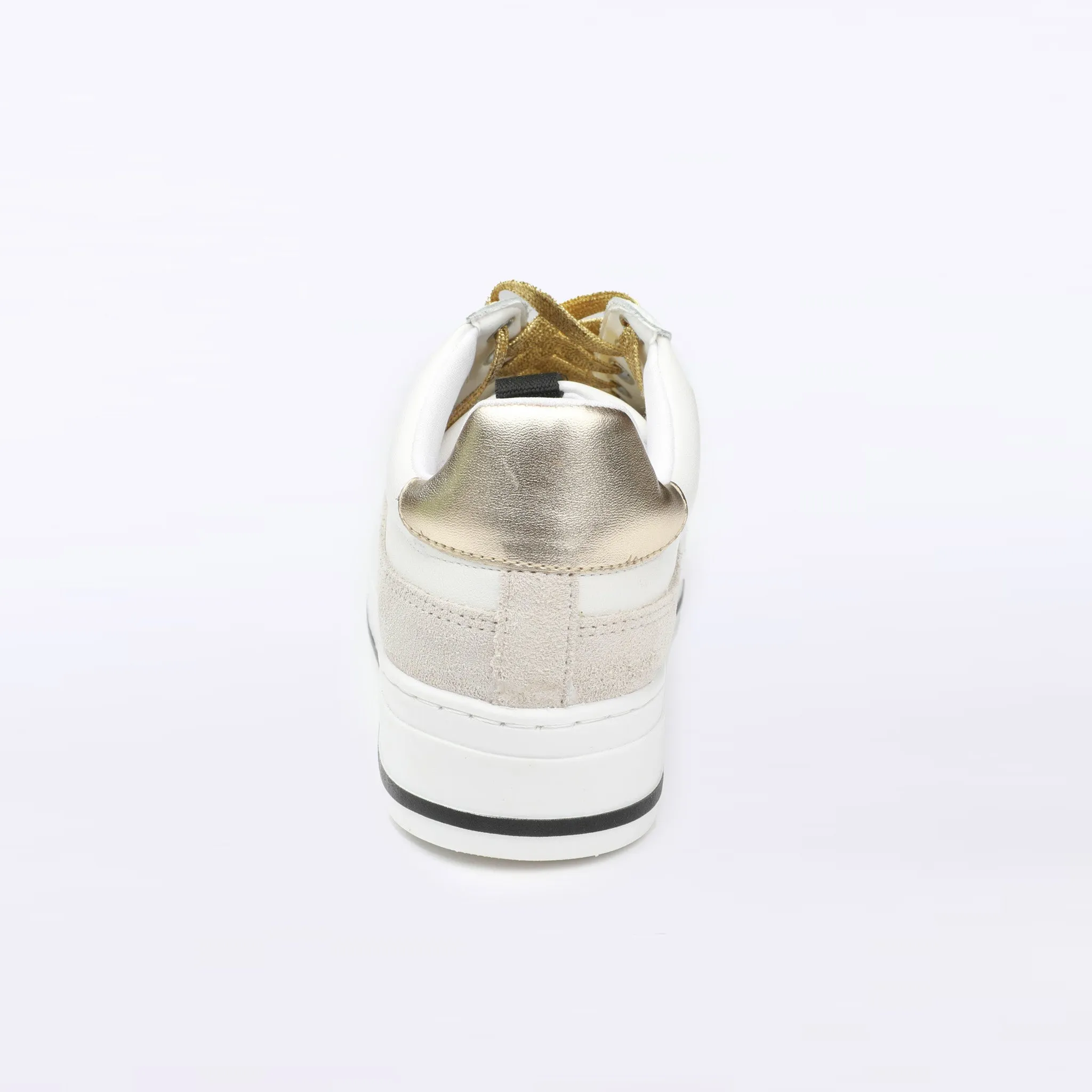 WINNING - White, Black, Gold, and Tan Sneaker - WITH GOLD LACES!