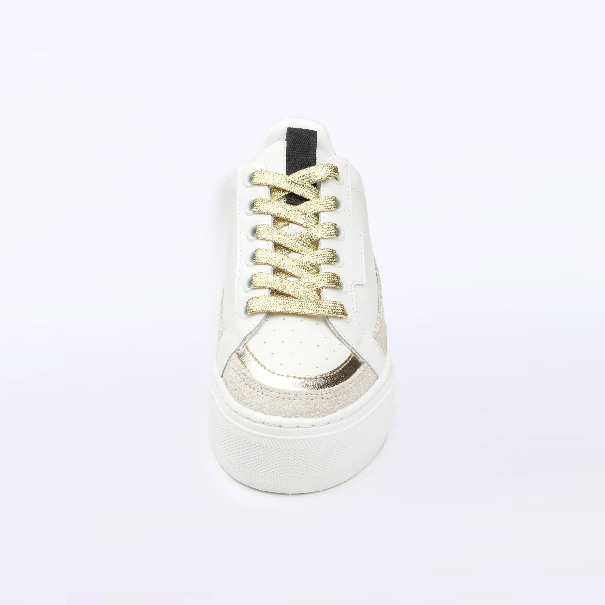 WINNING - White, Black, Gold, and Tan Sneaker - WITH GOLD LACES!