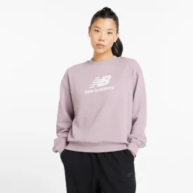 Womens Sport Essentials French Terry Logo Crew - Ice Wine