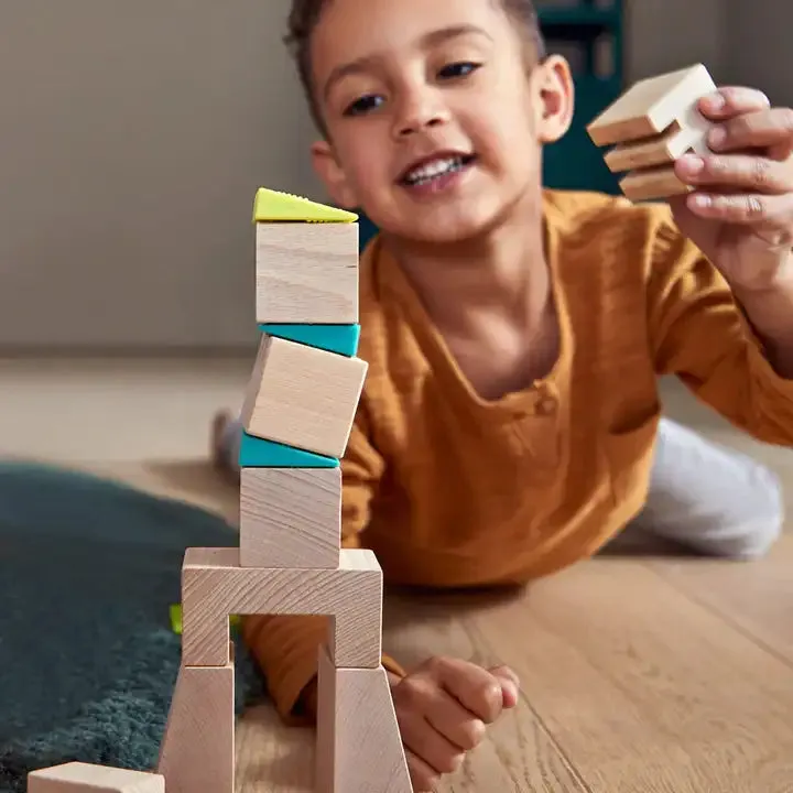 Wooden Stacking Crooked Tower Blocks Set