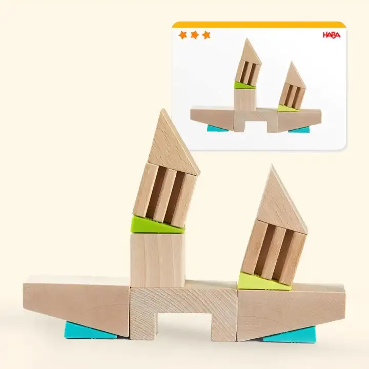 Wooden Stacking Crooked Tower Blocks Set