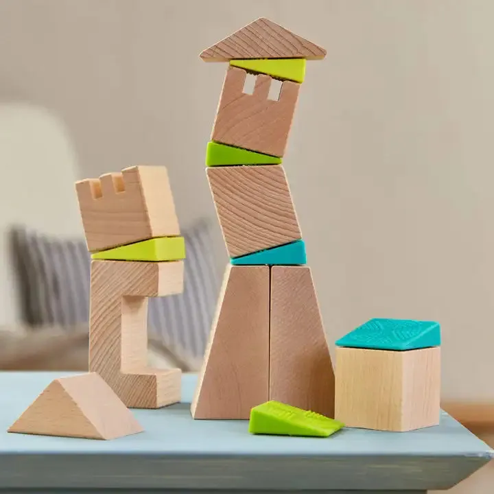 Wooden Stacking Crooked Tower Blocks Set